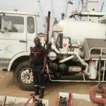 Camion d'assainissement remis par l'association Acadec Calais aux autorités d'un village au Togo